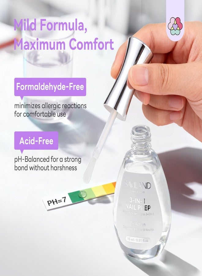 SAVILAND Essentials Tri-Action Nail Dehydrator and Primer: 3-in-1 Nail Primer for Better Adhesion & Longer Lasting Manicure Plant-Based Nourishing Dehydrator Nails Prep Supplies for Salon - Image 5